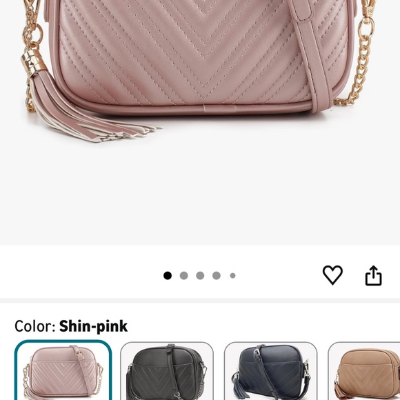 Lola Mae Quilted Crossbody Bag Blush Pink Adjustable Strap - Picture 7 of 14